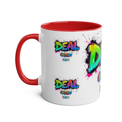 Colorful Graffiti Coffee Mug - 11oz Two-Tone "DEAL Canterbury"