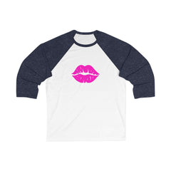 Kiss Mark Unisex Baseball Tee, Love Shirt, Valentine's Day Gift, Casual Wear, Trendy Tee, Fun Graphic Tee