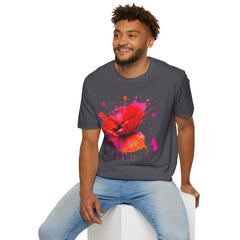Vibrant Poppy Unisex T-Shirt, Colorful Art Tee, Summer Fashion, Gift for Nature Lovers, Casual Wear, Statement Piece