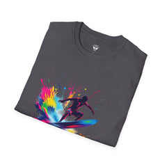 Colorful Surfing Unisex T-Shirt, Casual Beach Wear, Summer Vibes, Gift for Surfers, Beach Lovers, Graphic Tee