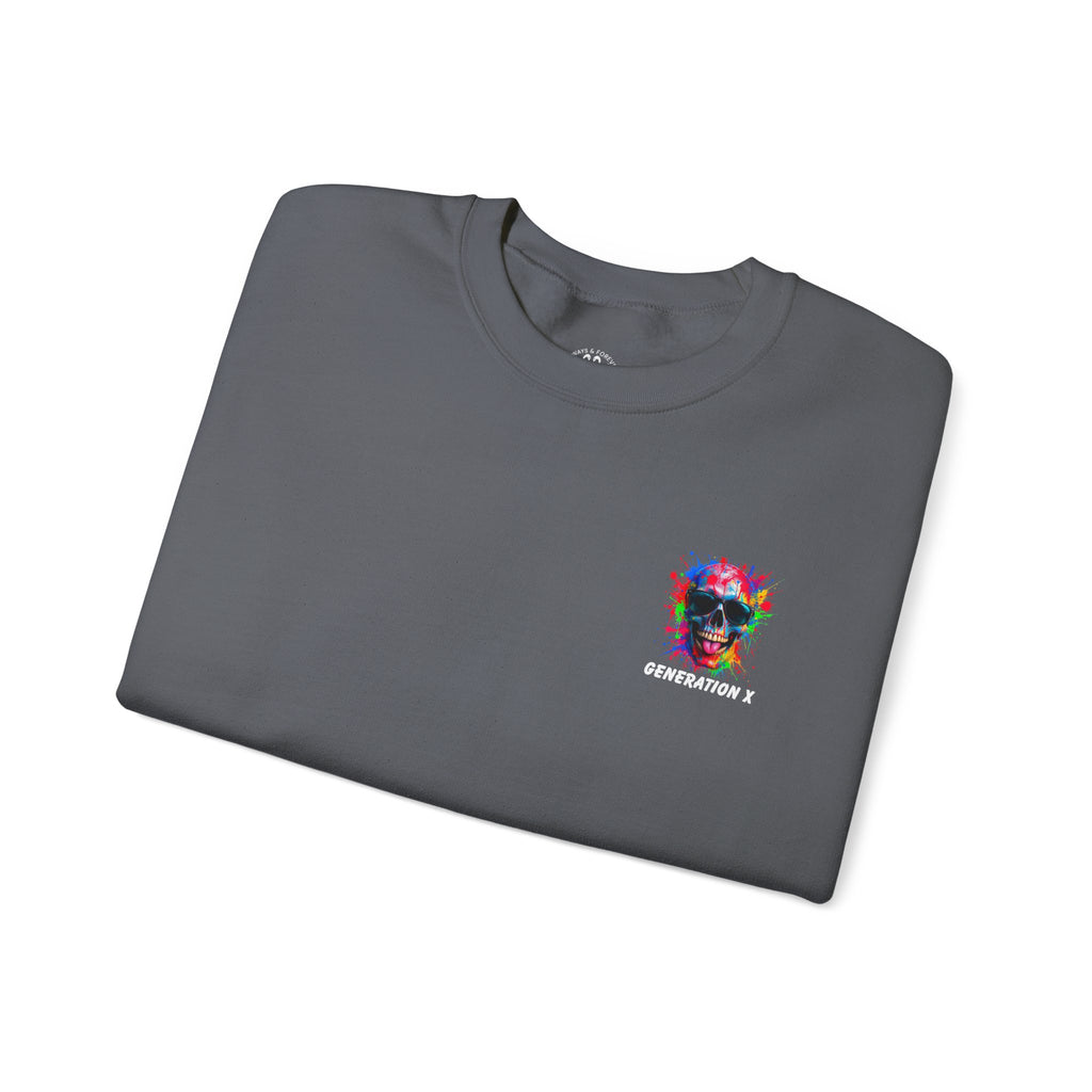 Vibrant Skull Sweatshirt - Unisex Crewneck, Colorful Graphic, Perfect for Casual Wear, Gifts for Friends, Halloween & Parties