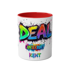 Colorful Graffiti Coffee Mug - 11oz Two-Tone "DEAL Canterbury"