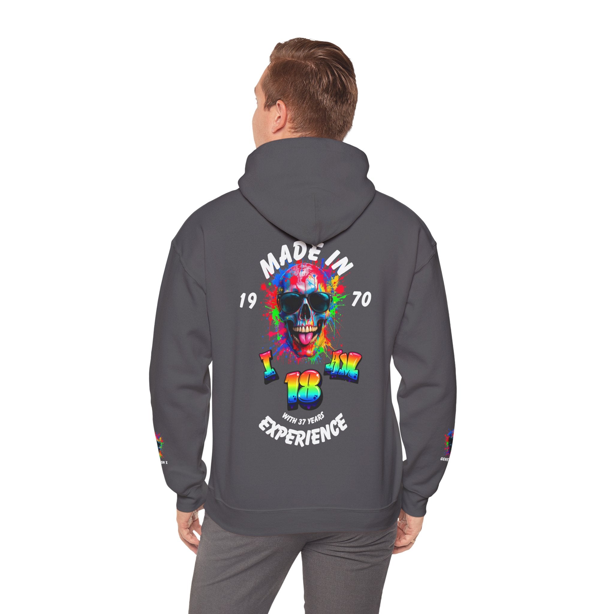 Colorful Retro Skull Hoodie, Unisex Heavy Blend Sweatshirt, Gift for Birthday, Casual Wear, Vintage Style
