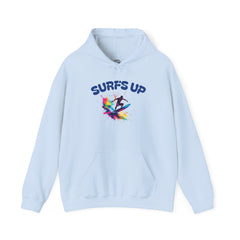 Surf's Up Unisex Heavy Blend Hooded Sweatshirt - Vibrant Beachwear for Surfers