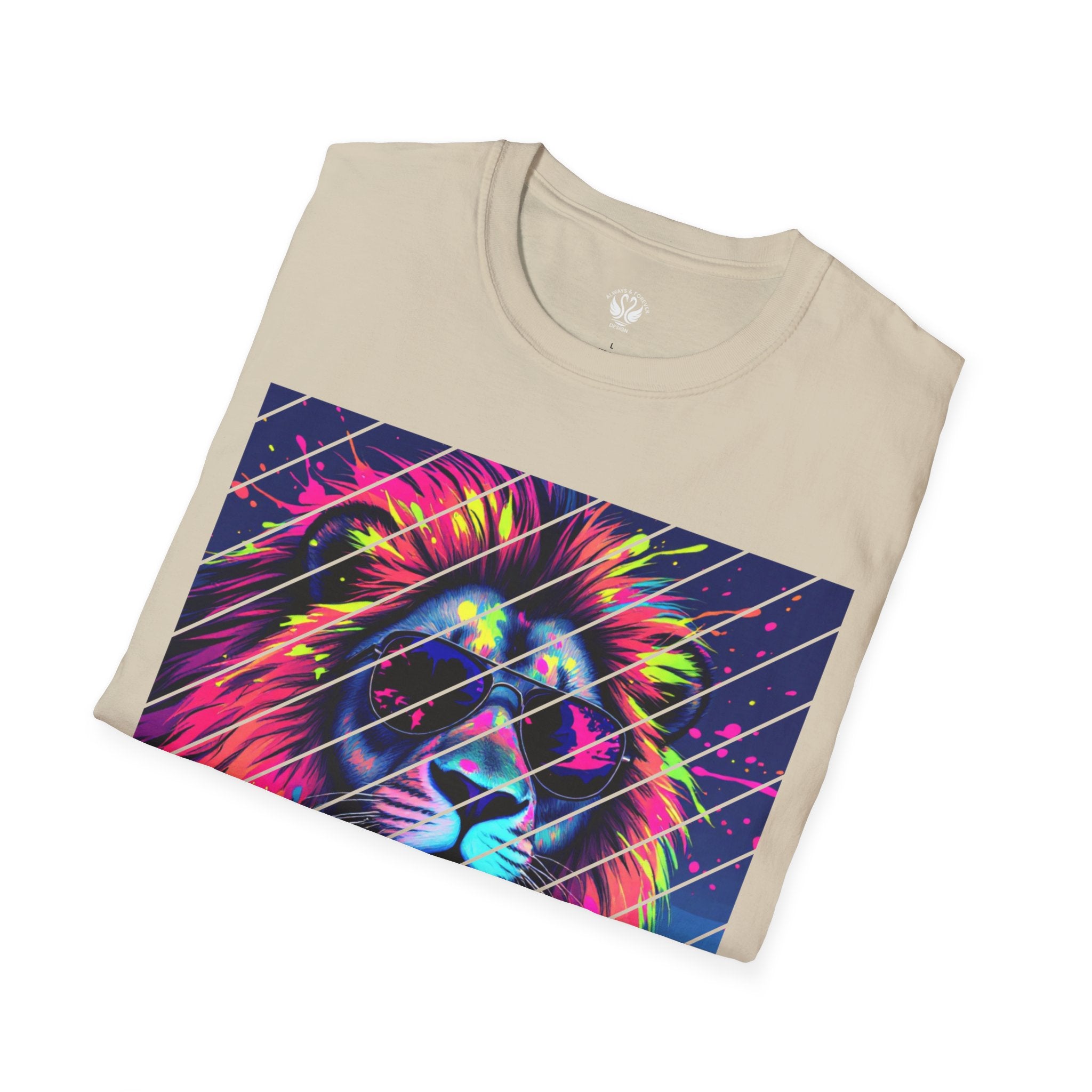 Vibrant Lion Graphic T-Shirt, Colorful Unisex Tee, Gift for Animal Lovers, Trendy Casual Wear, Perfect for Birthdays and Celebrations
