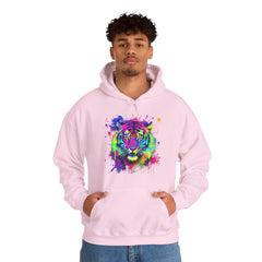 Colorful Tiger Hoodie – Unisex Heavy Blend™, Rainbow Tiger Sweatshirt, Graphic Hoodie, Animal Lover Gift, Unique Hooded Sweatshirt