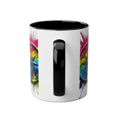 Vibrant Compass Two-Tone Coffee Mug | Colorful Gradient Design for Adventurers