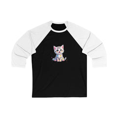 Cute Cat Unisex 3/4 Sleeve Baseball Tee, Pet Lover Shirt, Gift for Cat Owners, Fun Animal Apparel, Casual Wear, Birthday Gift