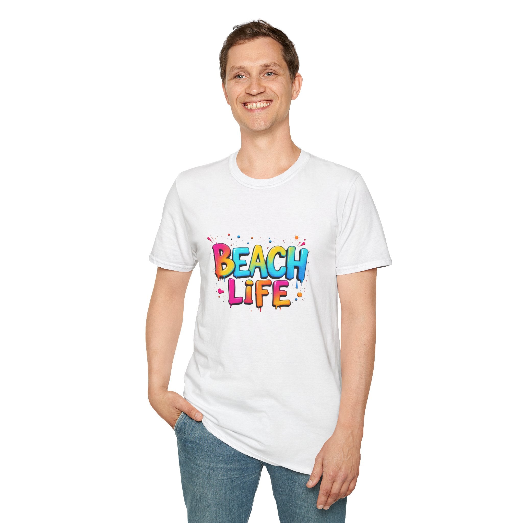 Beach Life Unisex Softstyle T-Shirt, Summer Vibes, Casual Wear, Beach Vacation, Gift for Beach Lovers
