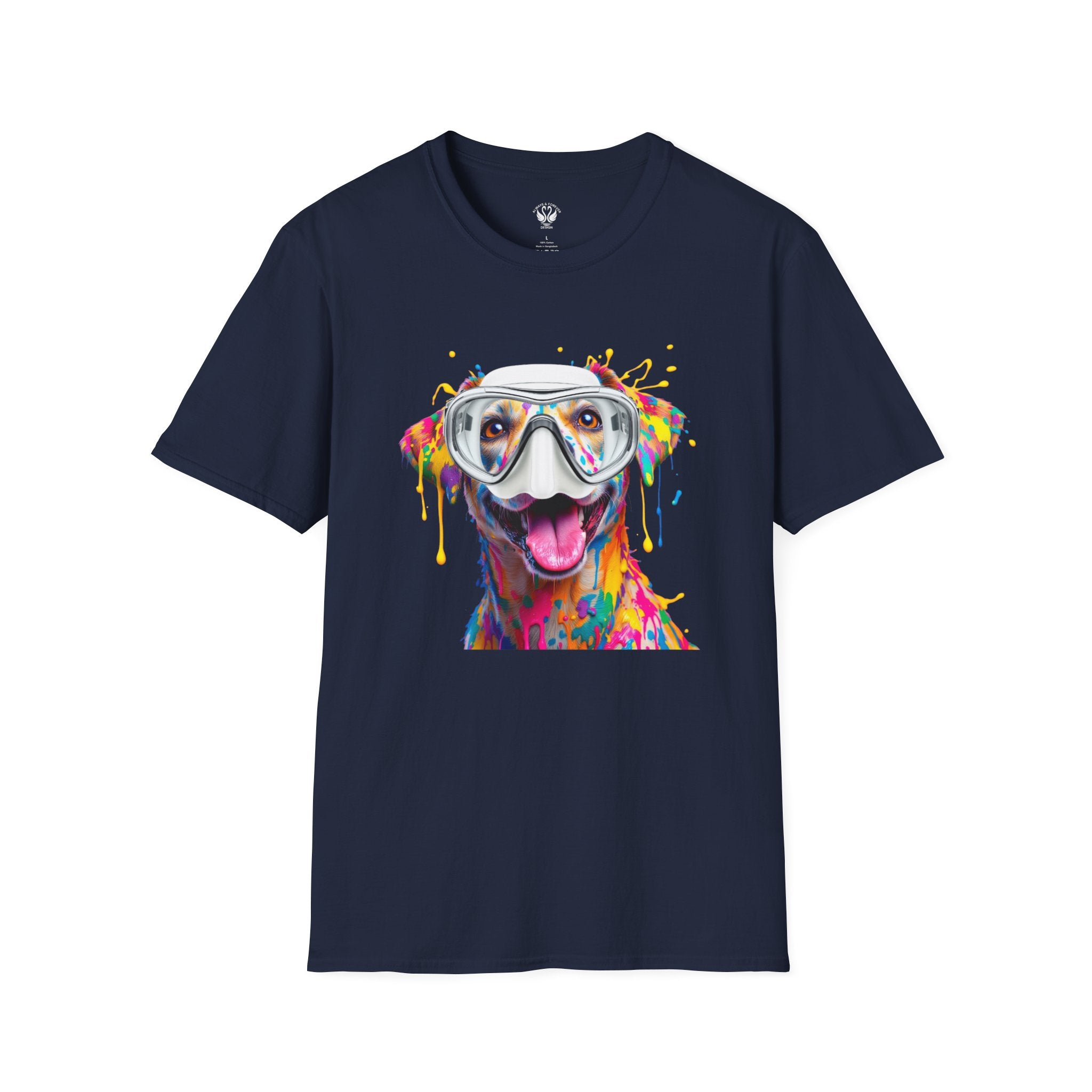 Vibrant Dog Art Unisex T-Shirt – Cute Pet Lover Gift, Animal Artwork Tee, Colorful Dog Graphic Top, Unique Gift for Dog Owners