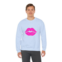 Kiss Mark Crewneck Sweatshirt - Cute Fashion for Her, Cozy Gift Idea, Valentine's Day, Overall Style, Relaxed Fit