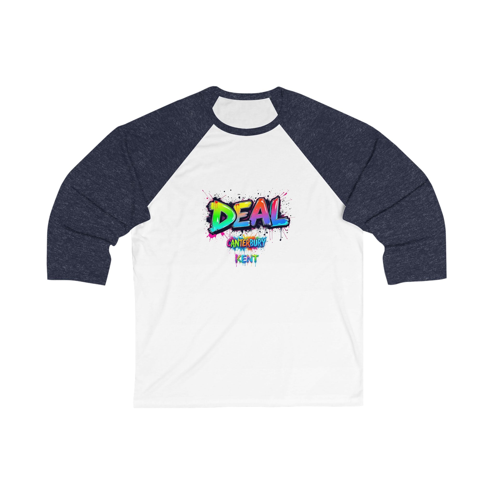 Colorful Graphic Baseball Tee with 'DEAL' Print - Unisex Casual Wear, Sports Shirt, Gift Idea, Trendy Apparel, Summer Outfit