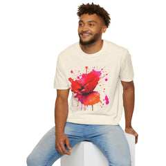 Vibrant Poppy Unisex T-Shirt, Colorful Art Tee, Summer Fashion, Gift for Nature Lovers, Casual Wear, Statement Piece