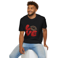 Leopard Love Graphic T-Shirt, Cute Valentine's Day Shirt, Casual Love Tee, Unisex Softstyle Top, Trendy Gift for Her