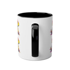 Colorful Dinosaur Two-Tone Coffee Mug - Cute 11oz Mug for Kids & Dino Lovers