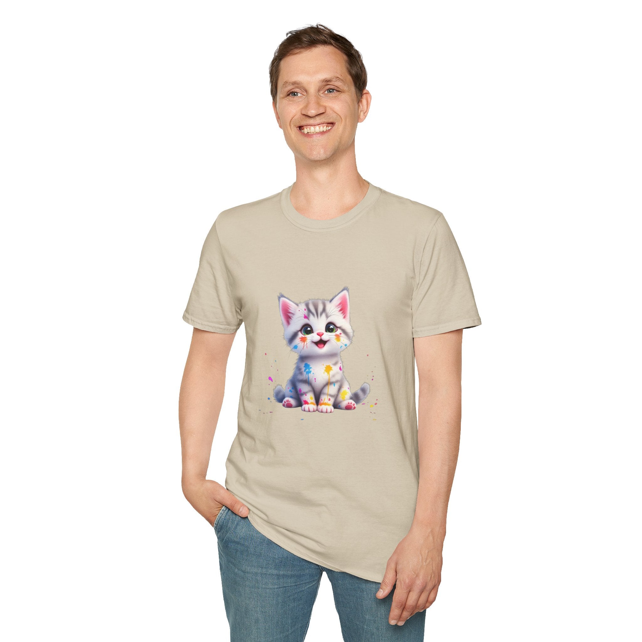 Cute Kitten Unisex Softstyle T-Shirt | Adorable Cat Tee for Animal Lovers, Gift for Birthdays, Pet Lovers, Fun Fashion, Everyday Wear