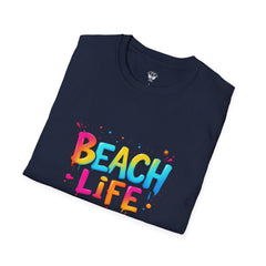 Beach Life Unisex Softstyle T-Shirt, Summer Vibes, Casual Wear, Beach Vacation, Gift for Beach Lovers