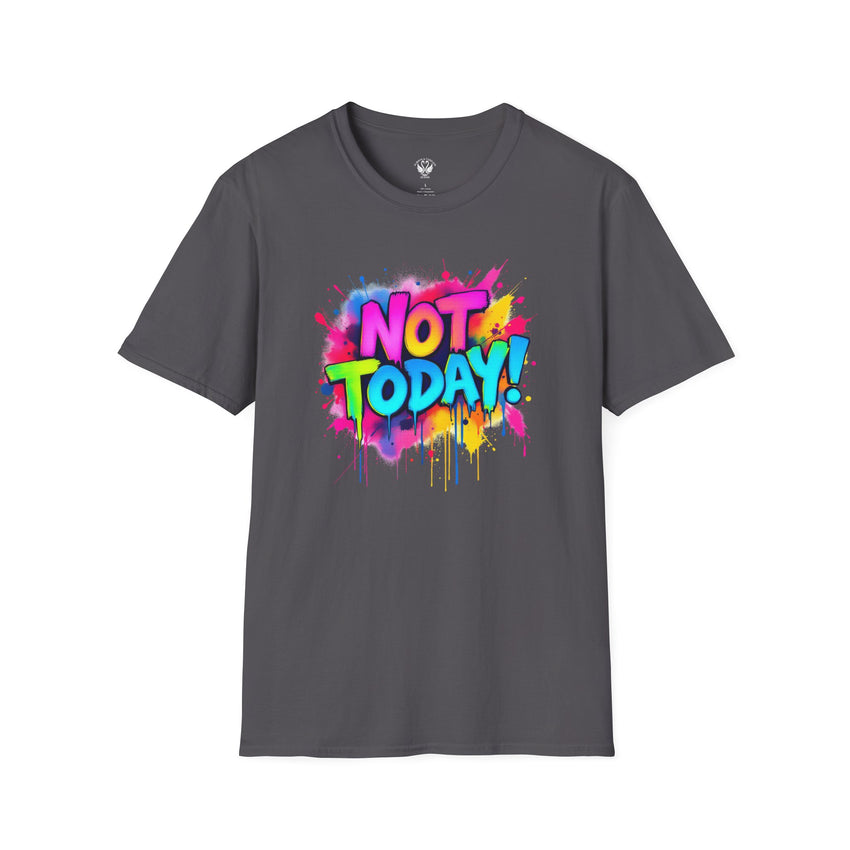 Colorful 'Not Today' Unisex Softstyle T-Shirt, Casual Tee, Statement Shirt, Funny Gift, Everyday Wear, Graphic Print Shirt