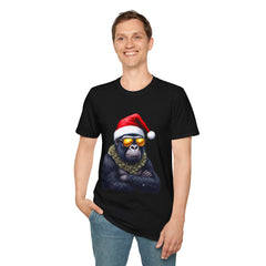 Cool Gorilla Santa T-Shirt | Funny Holiday Tee | Unisex Gift for Christmas, Party Wear, Family Gathering, Casual Style