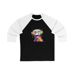Funny Dog Art Unisex 3/4 Sleeve Baseball Tee, Fun Pet Lovers Shirt, Unique Gift for Dog Lovers, Casual Wear, Animal Lover Apparel