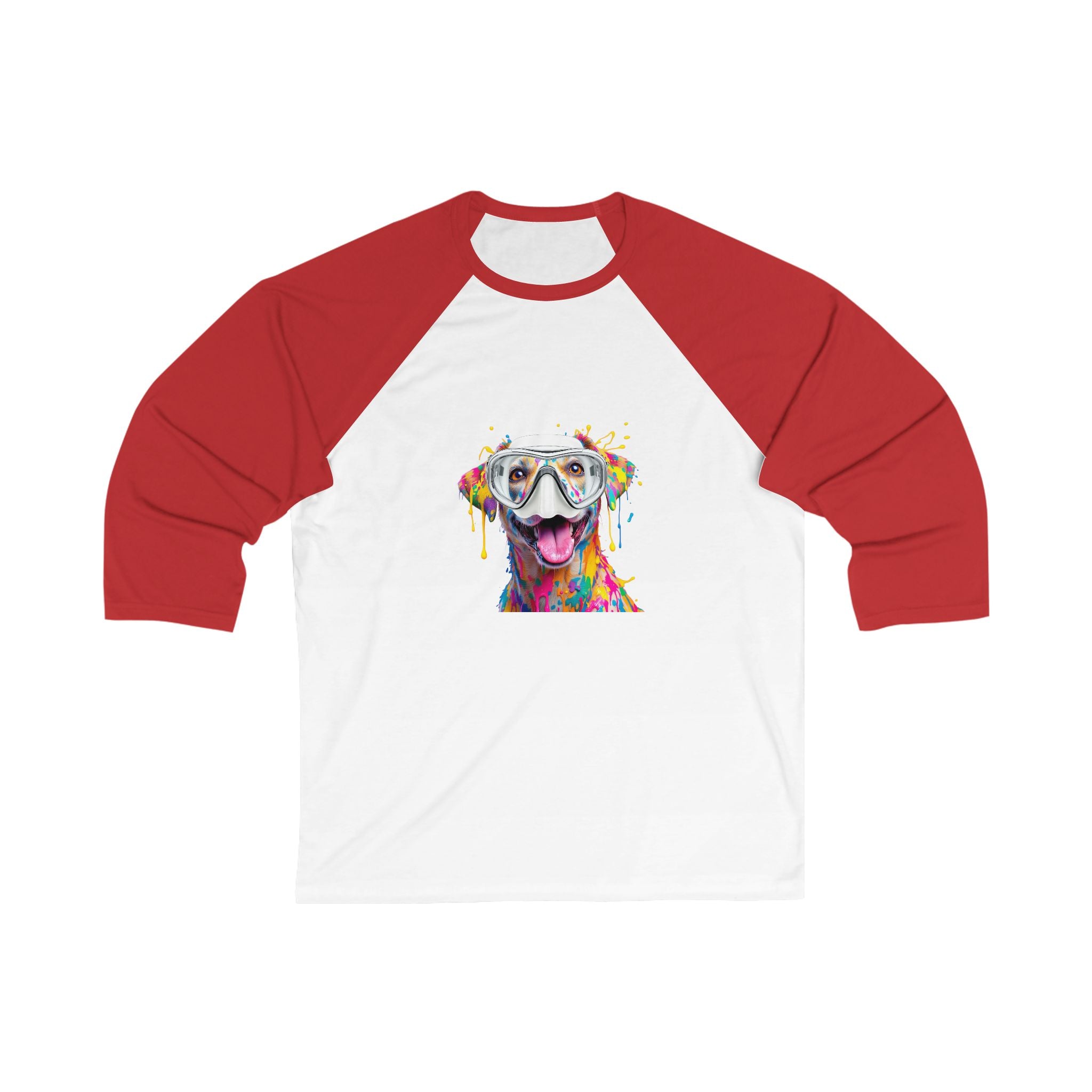 Funny Dog Art Unisex 3/4 Sleeve Baseball Tee, Fun Pet Lovers Shirt, Unique Gift for Dog Lovers, Casual Wear, Animal Lover Apparel