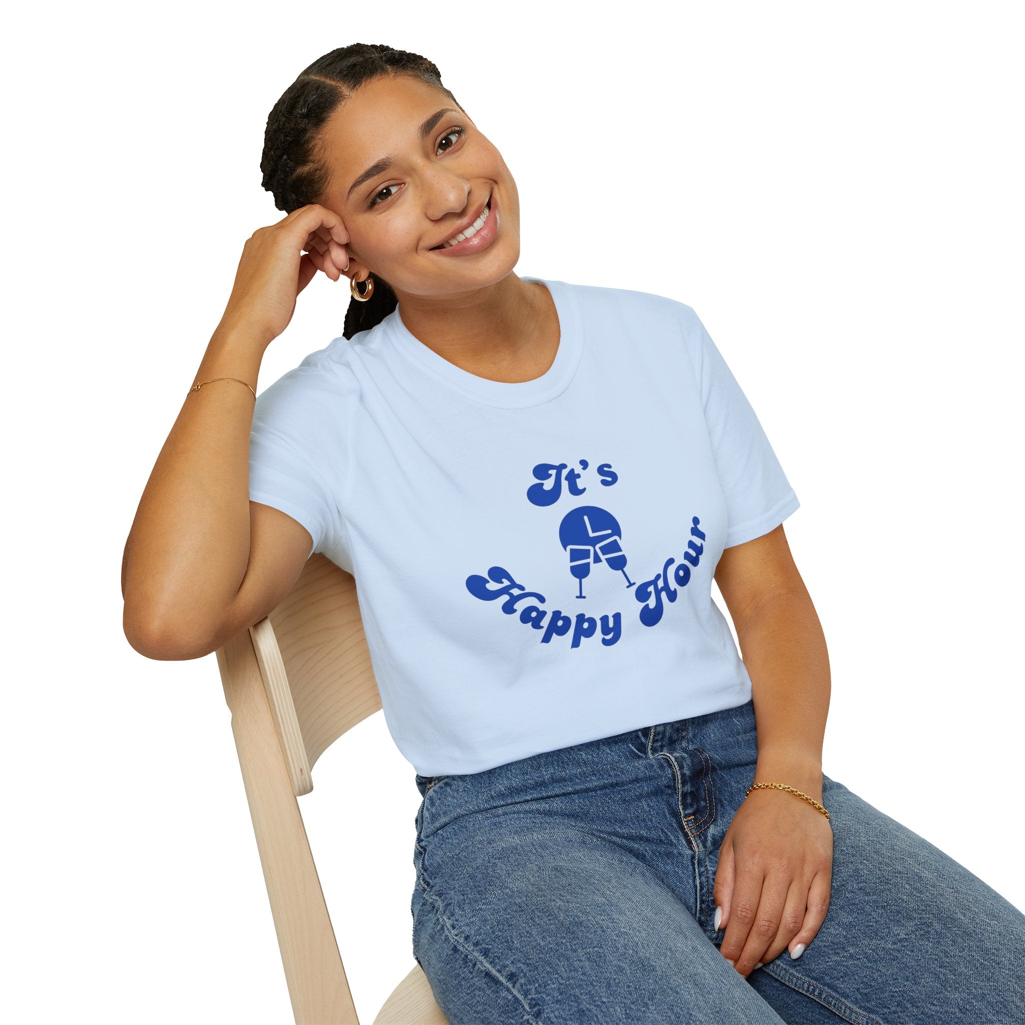 Unisex Happy Hour T-Shirt, Perfect for Parties, Casual Outings, Gifts, and Celebrations