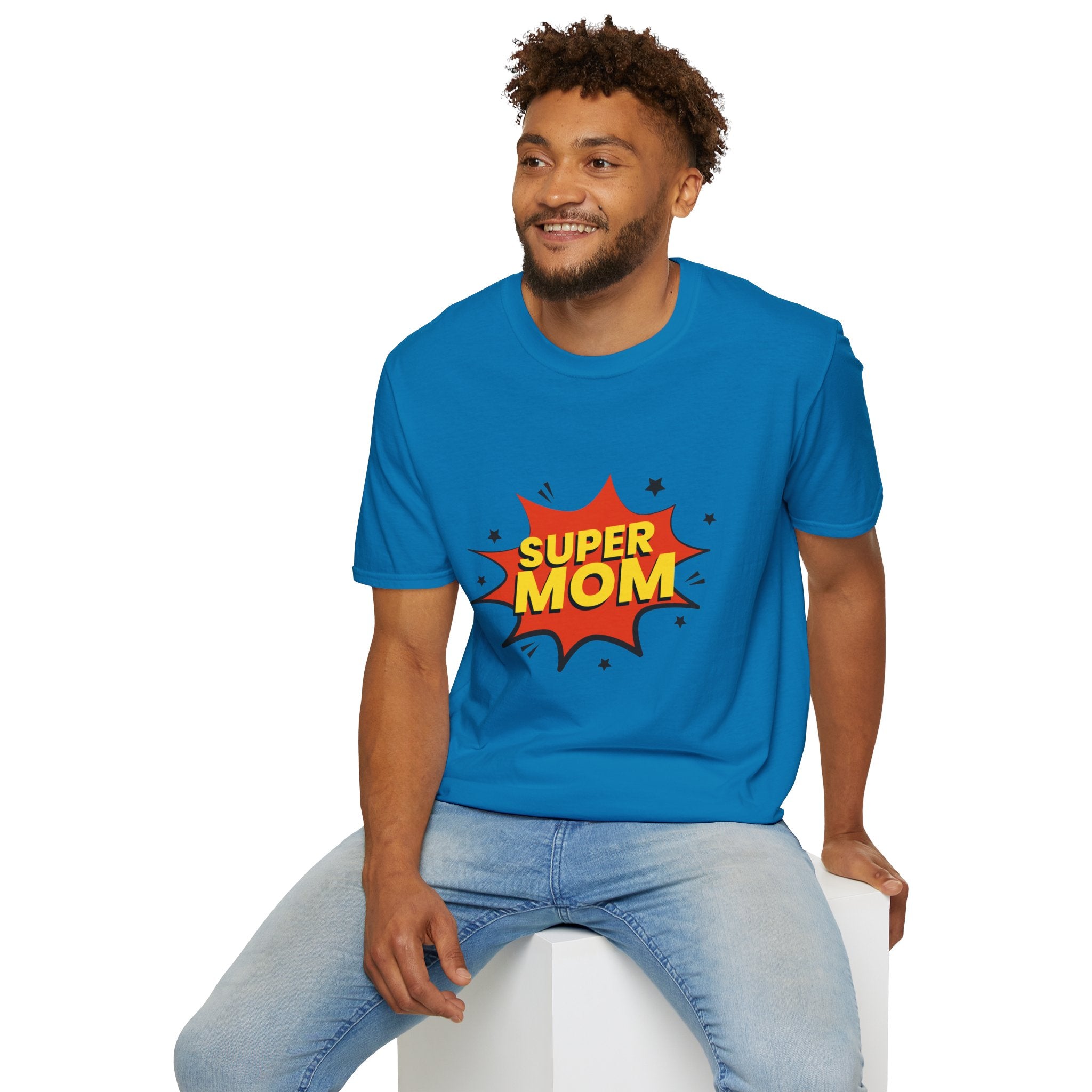 Super Mom Unisex Softstyle T-Shirt | Gift for Mother's Day, Funny Mom Tee, Birthday Present for Mom, Family Apparel, Casual Wear