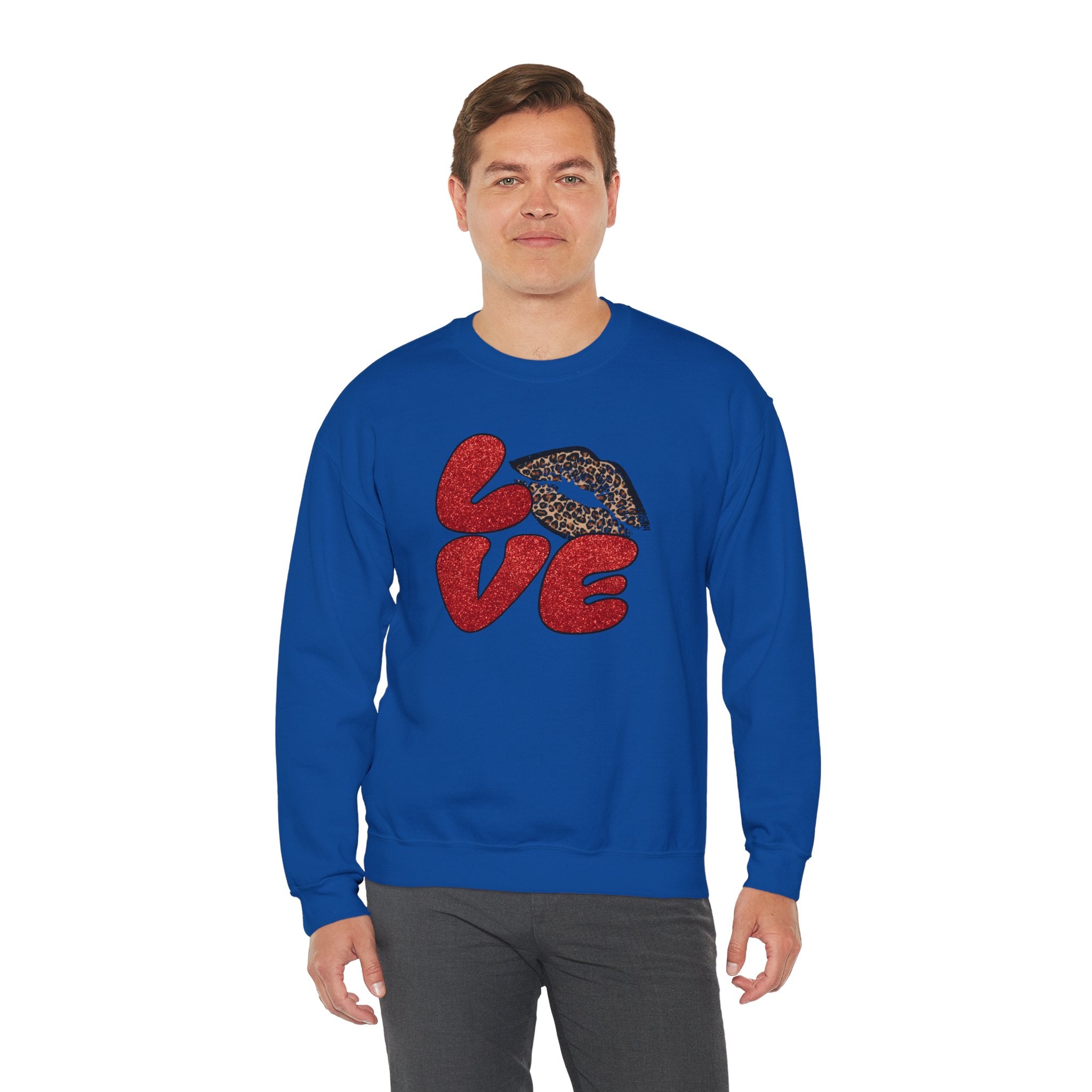 Love Graphic Sweatshirt, Cozy Crewneck for Couples, Valentine's Day Gift, Trendy Casual Wear, Fashionable Lounge Top