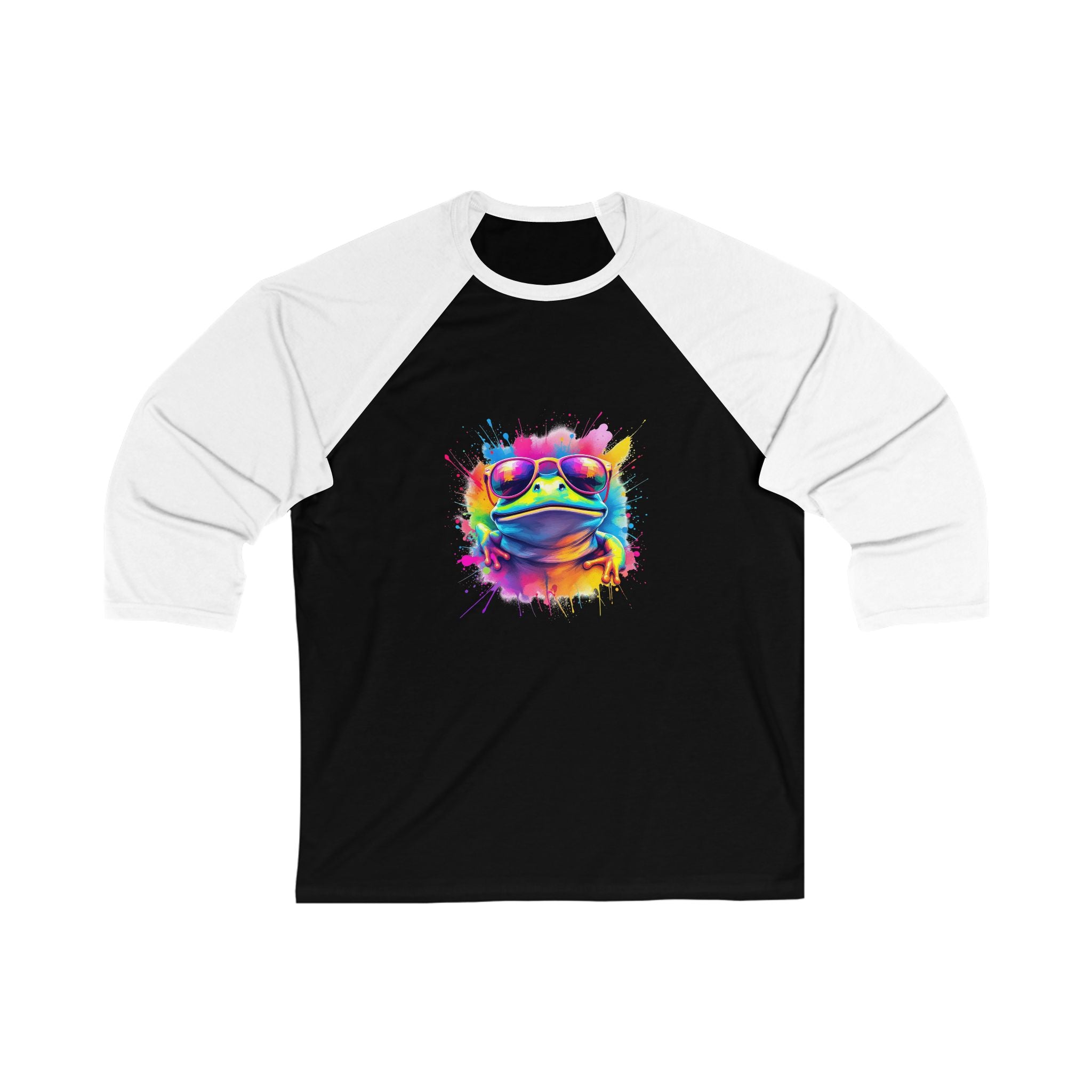 Vibrant Frog Baseball Tee, Fun Unisex Raglan Shirt, Gift for Nature Lovers, Casual Wear, Perfect for Summer Days