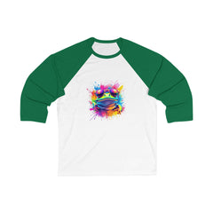 Vibrant Frog Baseball Tee, Fun Unisex Raglan Shirt, Gift for Nature Lovers, Casual Wear, Perfect for Summer Days
