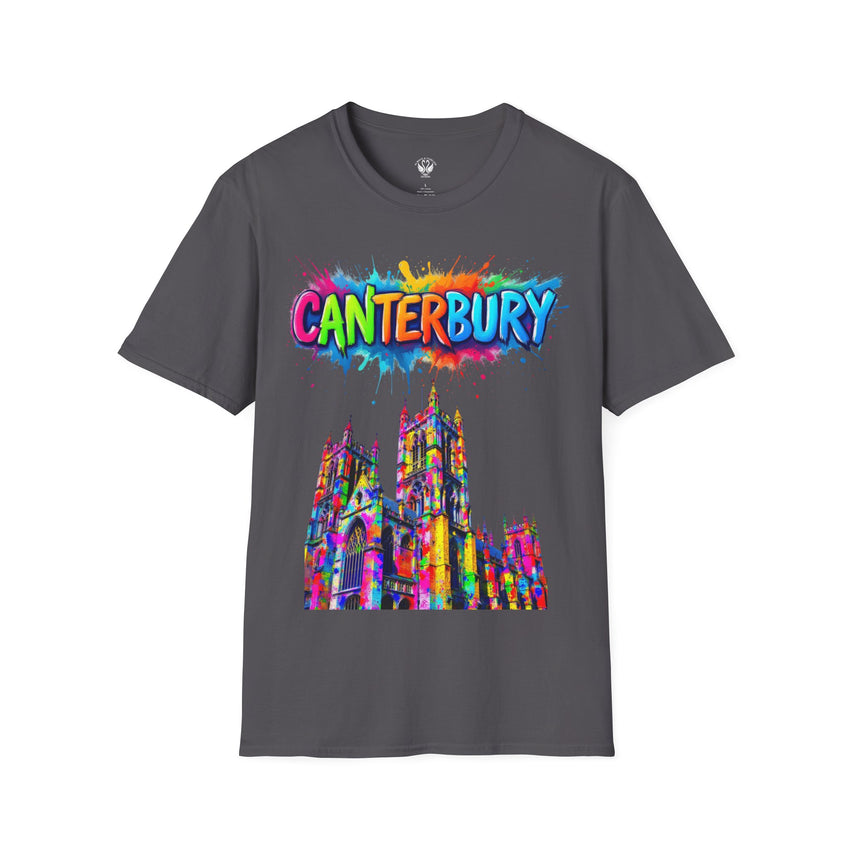 Canterbury Colorful T-Shirt | Vibrant Graphic Tee, Unisex Fashion, Travel Souvenir, Art Lovers Gift, Summer Wardrobe Essential