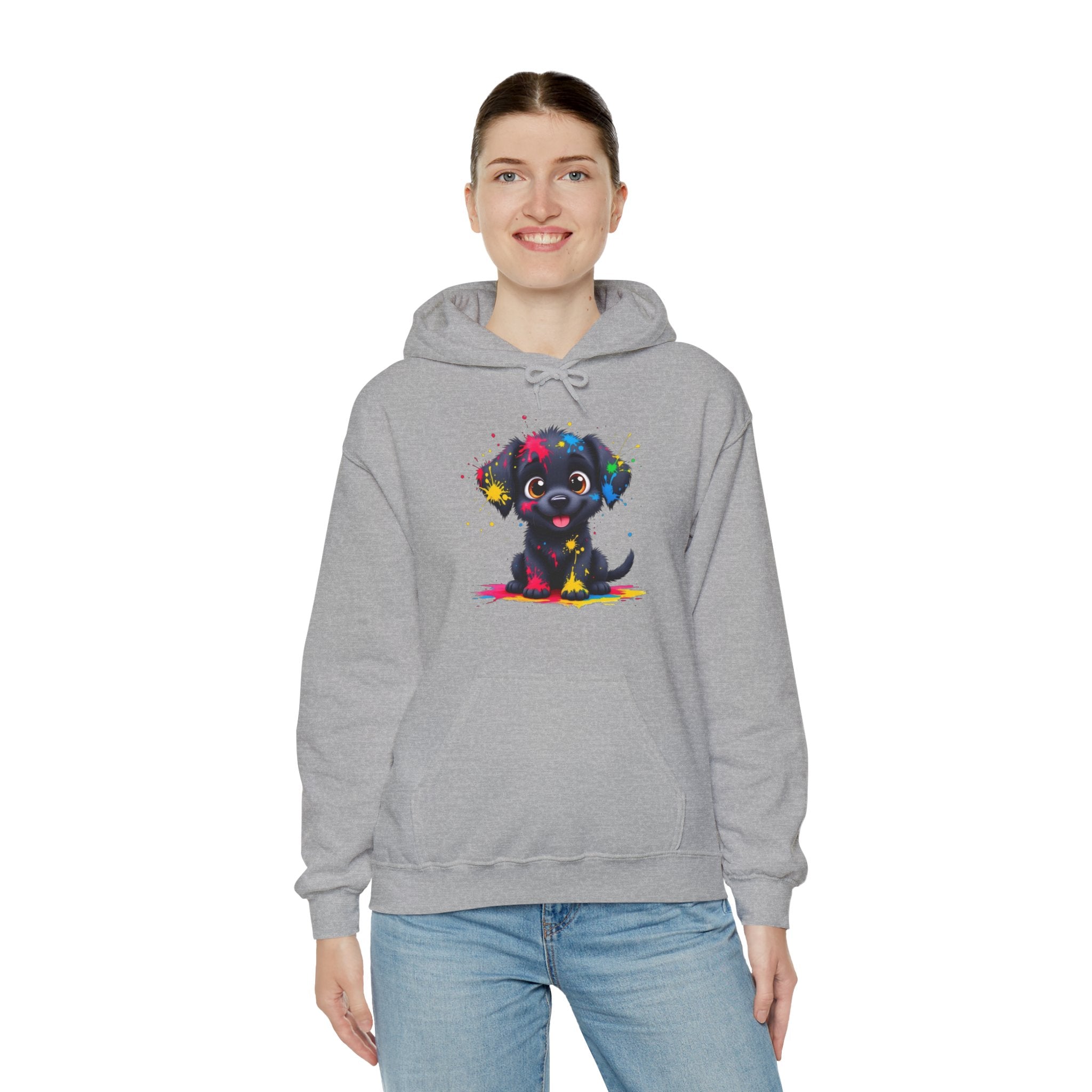Colorful Puppy Sweatshirt - Cozy Pet Lover Hoodie, Gift for Dog Owners, Birthday Present, Dog-Themed Apparel, Animal Lover Fashion