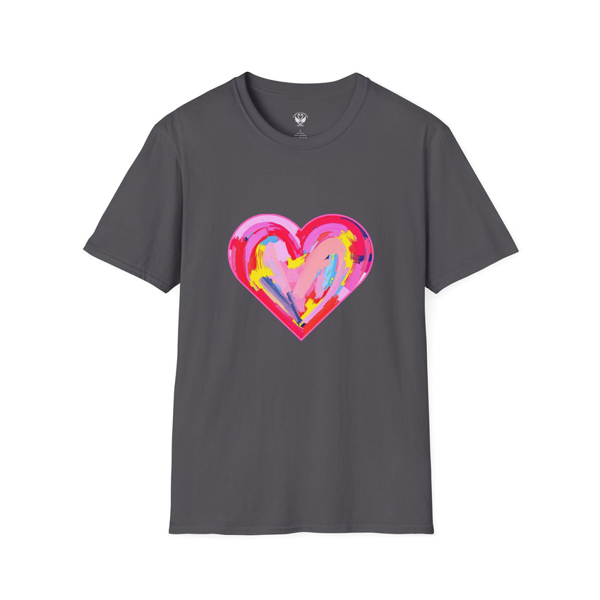 Heart Beat Unisex T-Shirt, Colorful Love Tee, Casual Graphic Tee, Gift for Friends, Valentine's Day Shirt