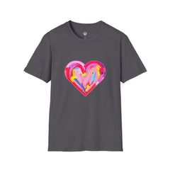 Heart Beat Unisex T-Shirt, Colorful Love Tee, Casual Graphic Tee, Gift for Friends, Valentine's Day Shirt