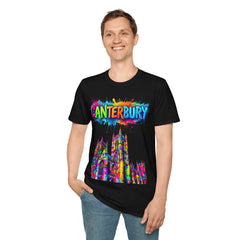 Canterbury Colorful T-Shirt | Vibrant Graphic Tee, Unisex Fashion, Travel Souvenir, Art Lovers Gift, Summer Wardrobe Essential