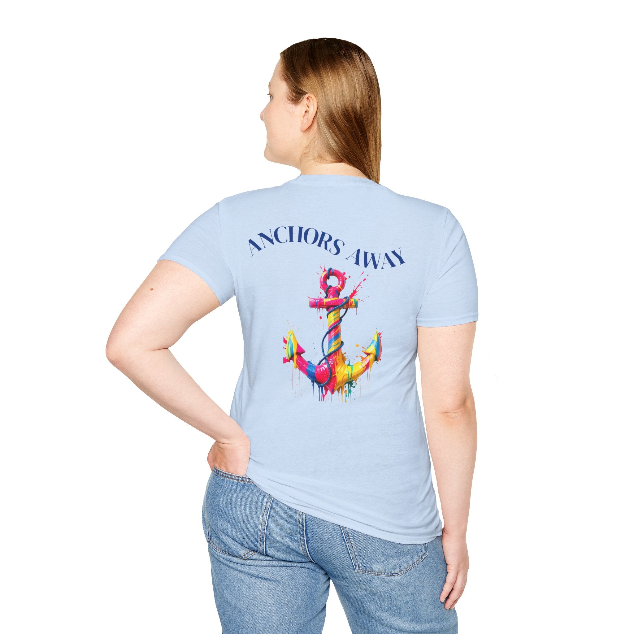 Colorful Anchor Design Unisex T-Shirt, Casual Tee, Nautical Gift, Beachwear, Summer Fashion, Gift for Sailors
