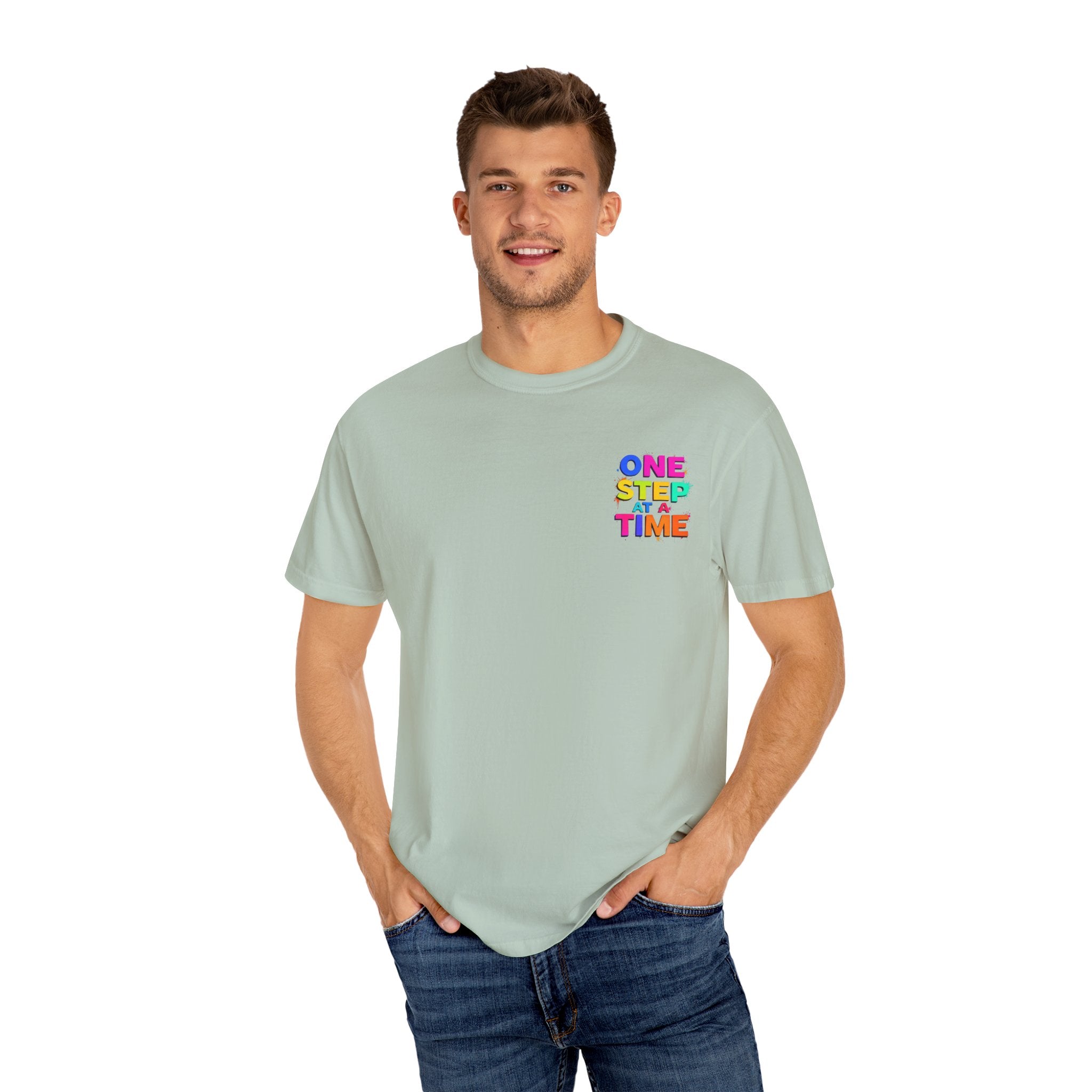 One Step at a Time Graphic T-Shirt, Unisex Vintage Tee, Perfect for Festivals, Beach Days, and Casual Wear, Gift for Sun Lovers