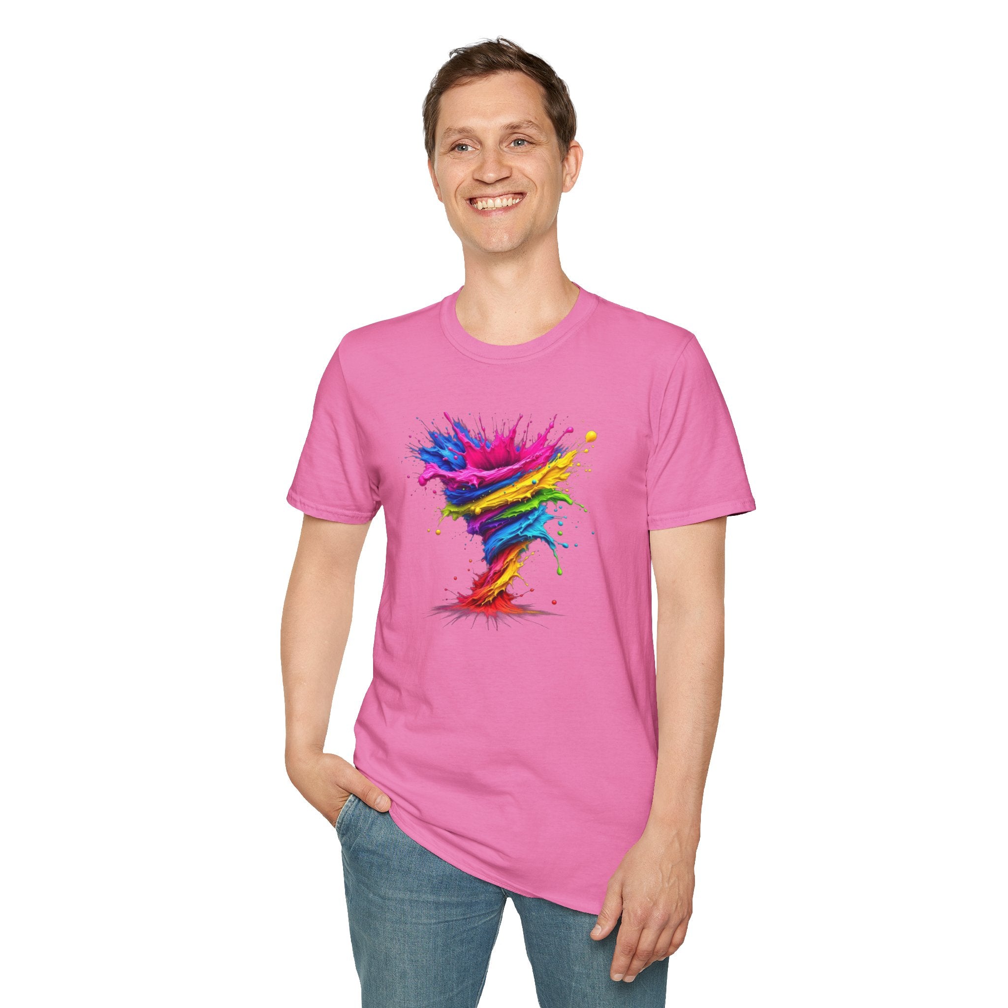 Vibrant Splash Art Tee, Colorful Unisex T-Shirt, Fun Graphic Tee, Summer Festival Top, Gift for Art Lovers, Casual Everyday Wear