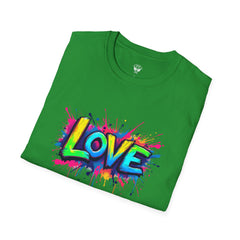 Colorful Love Unisex T-Shirt, Casual Wear, Gift for Him/Her, Valentine's Day, Family Reunion, Streetwear