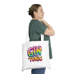 Colorful 'Gin is My Tonic' Shoulder Tote Bag – Perfect for Parties & Events