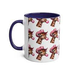 Fun Giraffe Coffee Mug, Whimsical Cup, Red Two-Tone Mug, Cute Gifts, Animal Lover Drinkware, Perfect for Birthdays, Unique Kitchen Decor