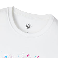 Vibrant Lip Art T-Shirt, Trendy Graphic Tee, Unisex Softstyle Shirt, Funky Fashion Top, Gift for Her, Party Wear, Summer Apparel