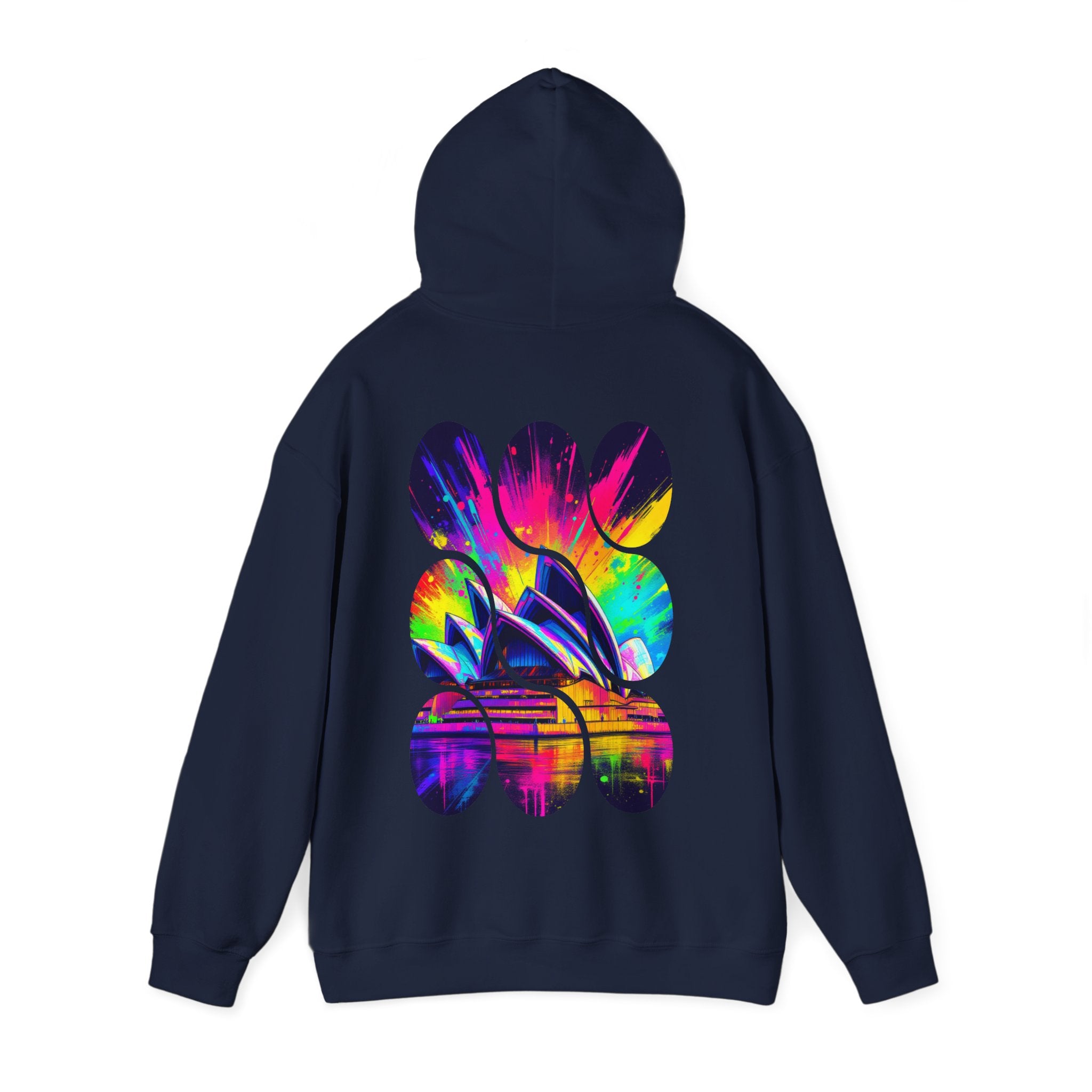 Colorful City View Abstract Hoodie with Eye-Catching Design, Perfect for Casual Wear, Art Lovers, Gift for Friends, Cozy Layering