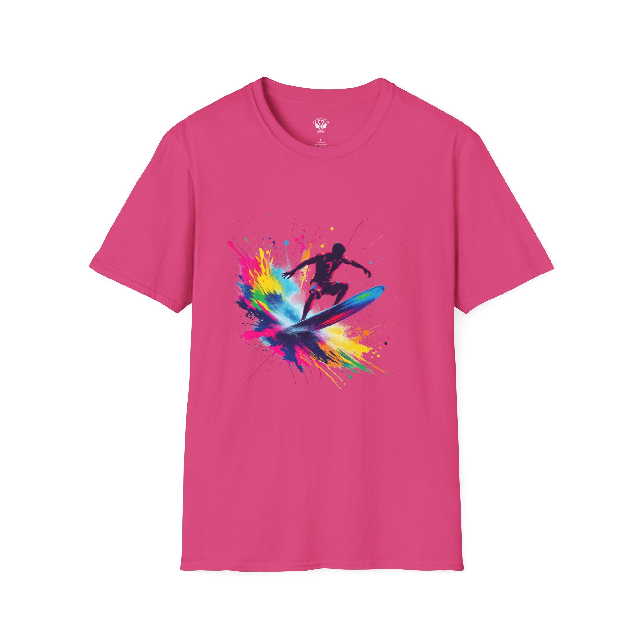 Colorful Surfing Unisex T-Shirt, Casual Beach Wear, Summer Vibes, Gift for Surfers, Beach Lovers, Graphic Tee