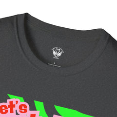 Let's Party Unisex Softstyle T-Shirt, Vibrant Summer Tee, Fun Graphic Shirt, Casual Wear, Birthday Gift, Festival Fashion