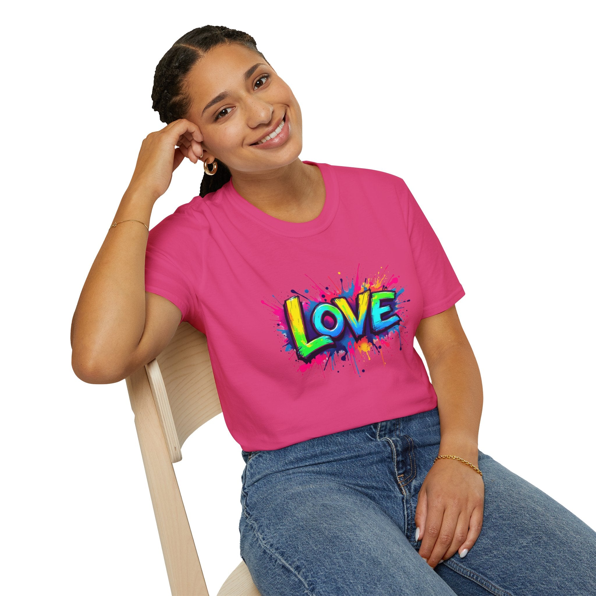 Colorful Love Unisex T-Shirt, Casual Wear, Gift for Him/Her, Valentine's Day, Family Reunion, Streetwear