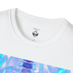 Iridescent Skeleton Tee - Unisex Softstyle T-Shirt, Graphic Tee, Trendy Wear, Halloween Costume, Edgy Fashion, Unique Gift