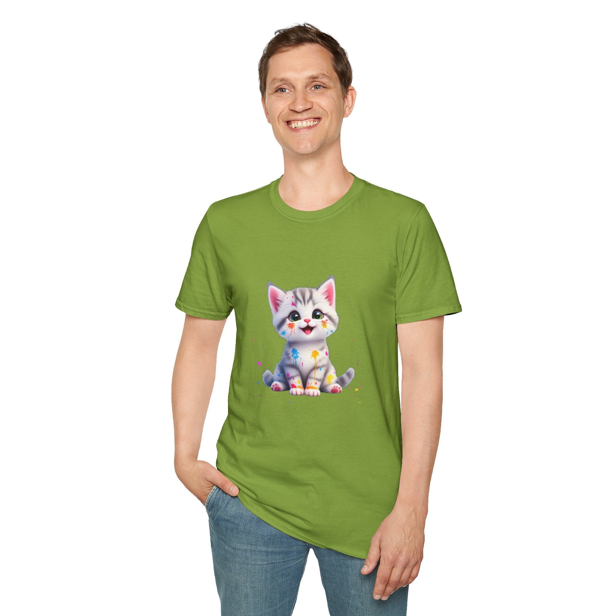 Cute Kitten Unisex Softstyle T-Shirt | Adorable Cat Tee for Animal Lovers, Gift for Birthdays, Pet Lovers, Fun Fashion, Everyday Wear