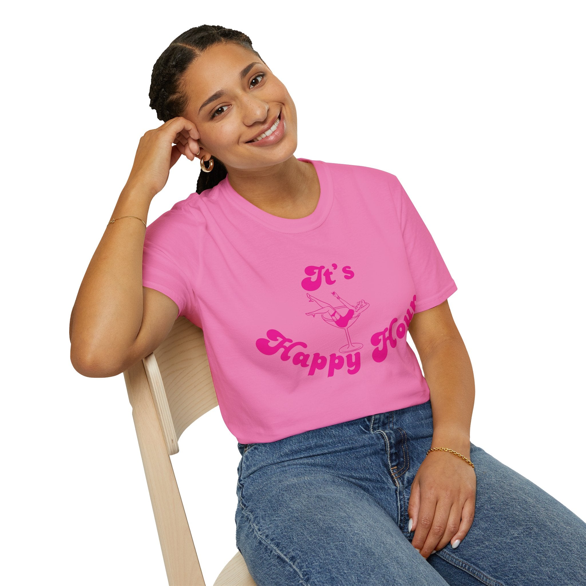 Happy Hour Unisex T-Shirt, Fun Cocktail Shirt, Gift for Party Lovers, Birthday Celebration Tee, Summer Party Outfit