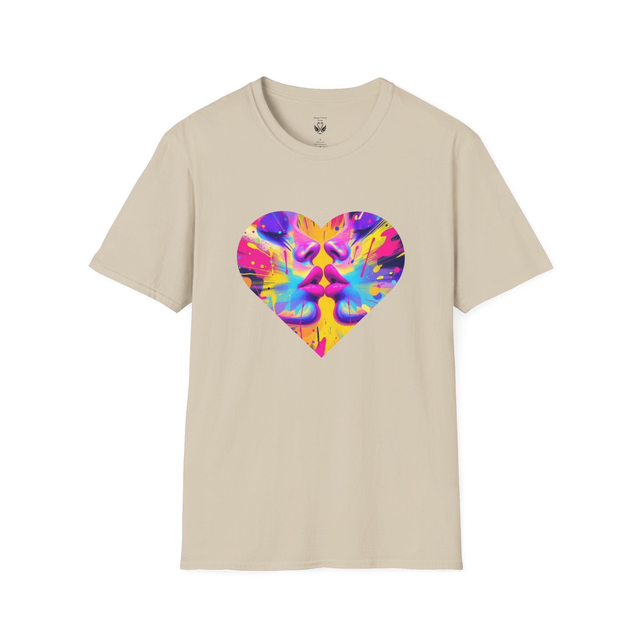 Vibrant Heart Art T-Shirt, Colorful Unisex Tee for Couples, Gift for Valentine's Day, Artistic Love Shirt, Casual Everyday Wear